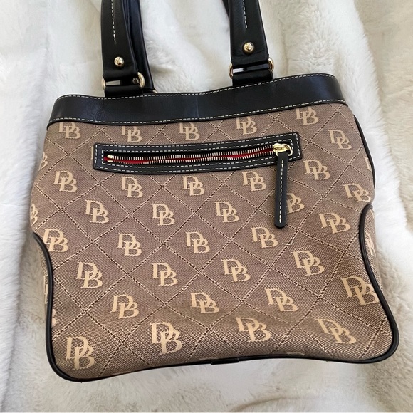 Dooney & Bourke Signature Collection DB Anniversary Print Leather Satchel Bag - Picture 3 of 9
